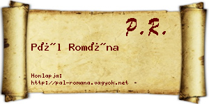 Pál Romána névjegykártya